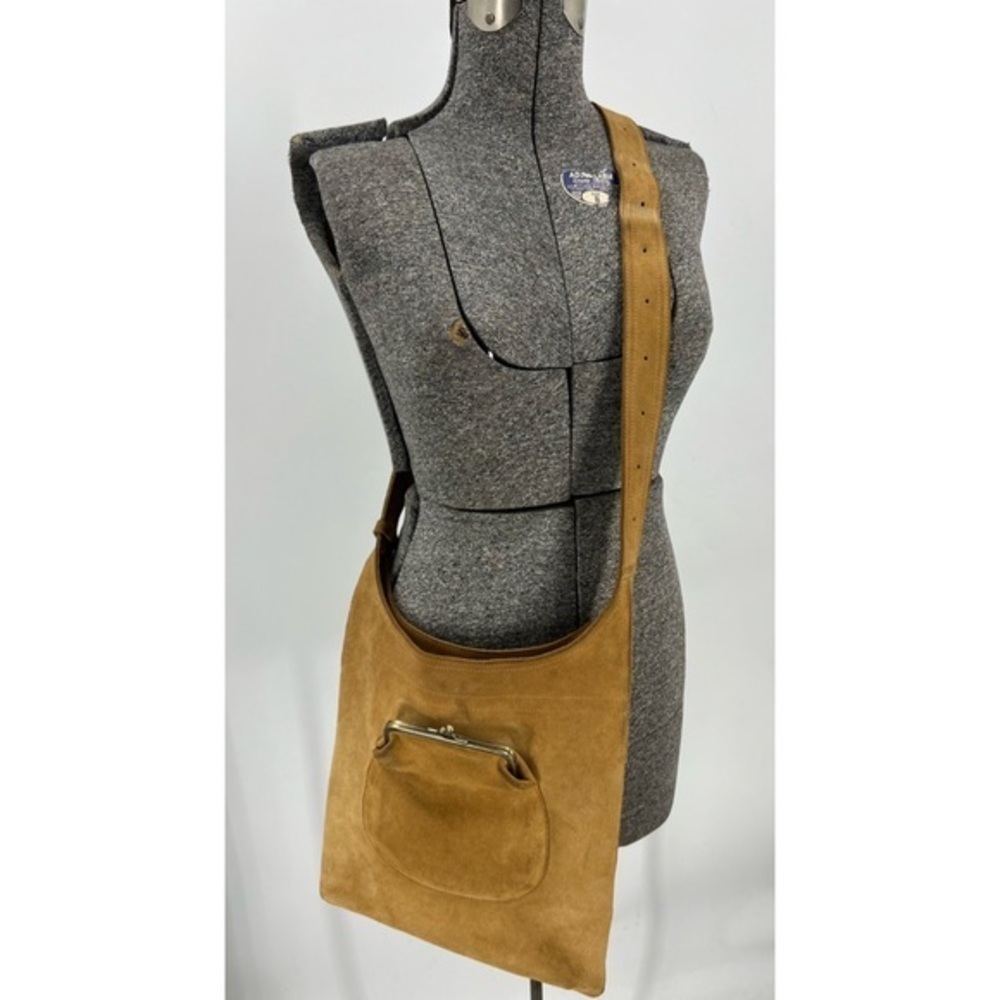 Blue stem, vintage, suede, leather Crossbody purse